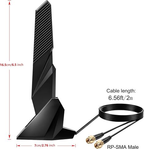 WiFi 6E Tri-Band Antenna 6GHz 5GHz 2.4GHz Bluetooth PC WiFi RP-SMA Antenna in Saudi Arabia