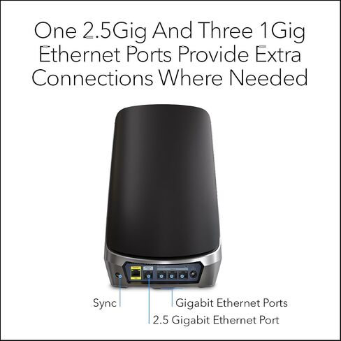 NETGEAR Orbi Quad-Band WiFi 6E Mesh Add-on Satellite (RBSE960B) - Works with Orbi RBKE963B - Adds Coverage up to 3,000 sq. ft - AXE11000 (10.8Gbps) - Black in Saudi Arabia