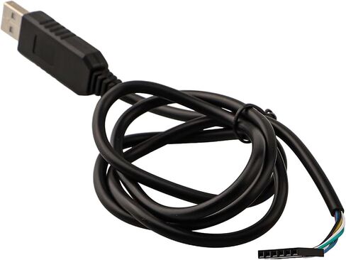 FABULETTA USB to Serial Adapter Cable with for ft232rl Chipset for TTL UART Communication, 6-Pin 0.1" Connector with RX/TX LEDs for Arduino DIY Electronics Projects, 3.3V Logic Level, 1 Meter Black in Saudi Arabia