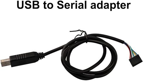 FABULETTA USB to Serial Adapter Cable with for ft232rl Chipset for TTL UART Communication, 6-Pin 0.1" Connector with RX/TX LEDs for Arduino DIY Electronics Projects, 3.3V Logic Level, 1 Meter Black in Saudi Arabia