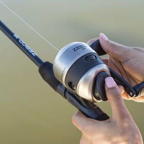 Zebco 33 Spincast Reel and 2-Piece Fishing Rod Combo, 5-Foot 6-Inch Durable Fiberglass Rod, Quickset Anti-Reverse Fishing Reel with Bite Alert in Saudi Arabia