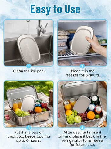Reusable Stainless Steel Ice Pack Tray Cooling Ice Pack for Lunch Boxes in Kuwait
