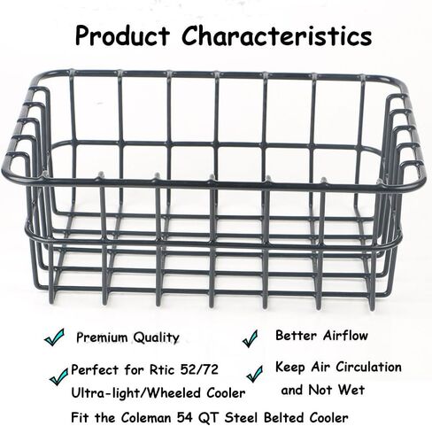 Cooler Basket for RTIC 52/72 Ultra-Light Coolers,Insert Dry-Goods Baskets Fit for Coleman 54 Qt Steel Belted Cooler,Stainless Steel Wire Rack in Kuwait