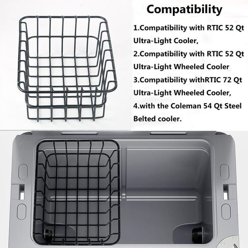 Cooler Basket for RTIC 52/72 Ultra-Light Coolers,Insert Dry-Goods Baskets Fit for Coleman 54 Qt Steel Belted Cooler,Stainless Steel Wire Rack in Kuwait