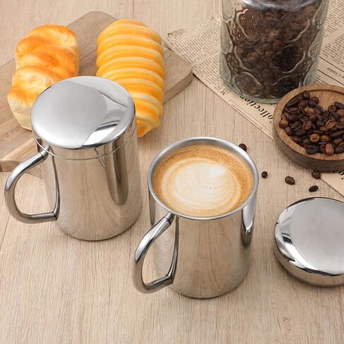 4 Pack 13.5 oz Stainless Steel Double-Walled Metal Mugs with Lid and Handle in Saudi Arabia