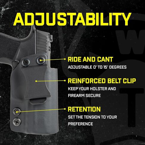 IWB Kydex Holster for Canik TTI Combat Taran Tactical Innovations | Right Hand | Optic Ready RMR Cut | Adjustable Retention | Sweat Guard | Open Muzzle | Made in USA in Saudi Arabia