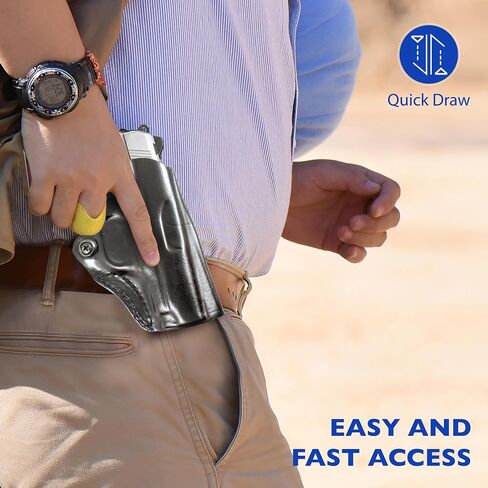 DeSantis Mini Scabbard OWB Leather Holster - Right Hand Draw, Black in Saudi Arabia