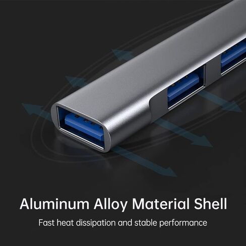 Karlak Type C to USB 3.0 Hub 4 Ports 4-in-1 Docking Station Ultra Slim USB Splitter Plug and Play Compatible with Pro/Air XPS PC Flash Drive in Saudi Arabia