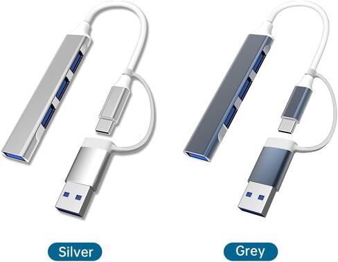 Karlak Type C to USB 3.0 Hub 4 Ports 4-in-1 Docking Station Ultra Slim USB Splitter Plug and Play Compatible with Pro/Air XPS PC Flash Drive in Saudi Arabia