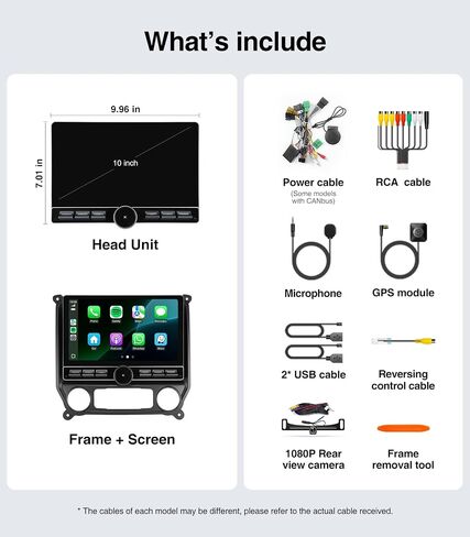 Replacement Radio for Chevy Silverado GMC Sierra - Car Stereo Wireless Carplay Android Auto 2014-2018 QLED Touch Screen Radio Upgrade GPS Navigation Head Unit Knobs (Single Knob 2+64G) in Saudi Arabia