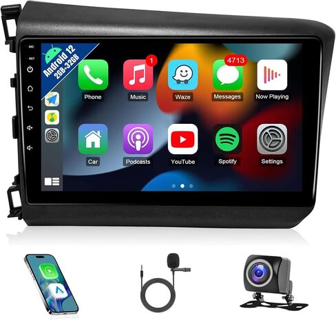 Android 12 Car Radio Stereo for Honda Civic 2012 Leadfan 2+32G in Saudi Arabia