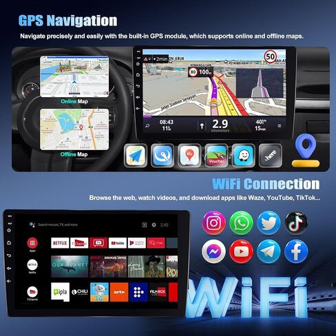 SIXTOP 4G+64G Android Car Stereo Radio for Ford Fiesta 2009-2014 Wireless Carplay Android Auto 9 Inch IPS 1280 * 720 Touchscreen Bluetooth 5.0 GPS Head Unit WiFi 6 FM/RDS EQ SWC AHD Backup Camera in Saudi Arabia
