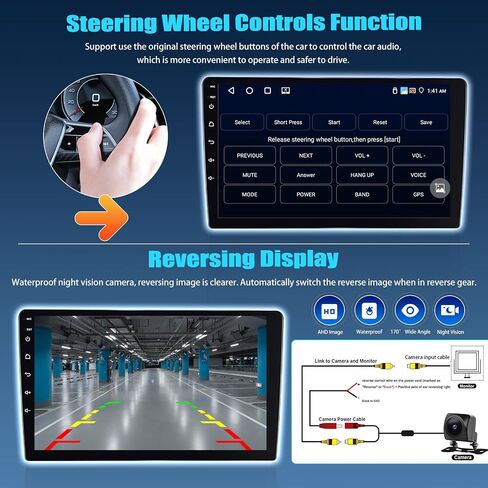SIXTOP 4G+64G Android Car Stereo Radio for Ford Fiesta 2009-2014 Wireless Carplay Android Auto 9 Inch IPS 1280 * 720 Touchscreen Bluetooth 5.0 GPS Head Unit WiFi 6 FM/RDS EQ SWC AHD Backup Camera in Saudi Arabia