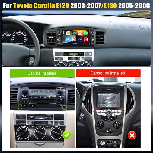 Car Radio for Toyota Corolla E120 E130 2000-2008 with Wireless CarPlay Android Auto|2G+64G 7" Touchscreen Android 15 Car Stereo with WiFi GPS Bluetooth FM/RDS + Backup Camera for Corolla Radio in Saudi Arabia
