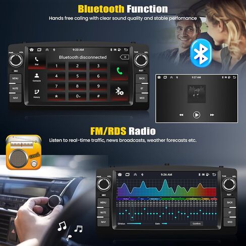 Car Radio for Toyota Corolla E120 E130 2000-2008 with Wireless CarPlay Android Auto|2G+64G 7" Touchscreen Android 15 Car Stereo with WiFi GPS Bluetooth FM/RDS + Backup Camera for Corolla Radio in Saudi Arabia