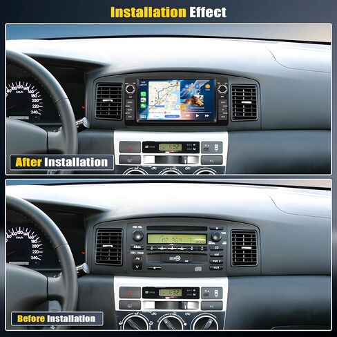 Car Radio for Toyota Corolla E120 E130 2000-2008 with Wireless CarPlay Android Auto|2G+64G 7" Touchscreen Android 15 Car Stereo with WiFi GPS Bluetooth FM/RDS + Backup Camera for Corolla Radio in Saudi Arabia