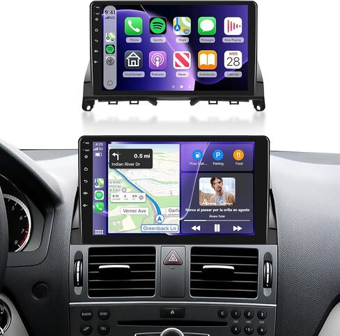 4G+64G Car Radio Stereo for Mercedes Benz C-Class 2007 2008 2009 2010 2011 W204, 10.1" IPS Touch Screen/Android 15/Wireless CarPlay/Android Auto/DSP/GPS/WiFi/5.0Bluetooth/FM/AHD Camera in Saudi Arabia
