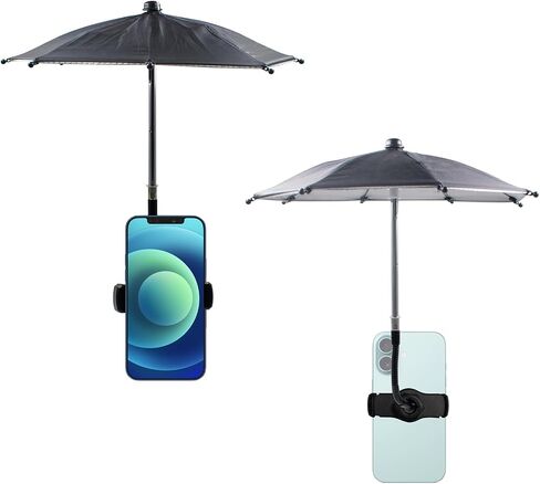 Strong Clip Phone Umbrella for Sun, Outdoor Mini Phone Sun Shade Shield for All Smartphones, Flexible Adjustable Anti-Glare Shade Cover for Travel Beach in Saudi Arabia
