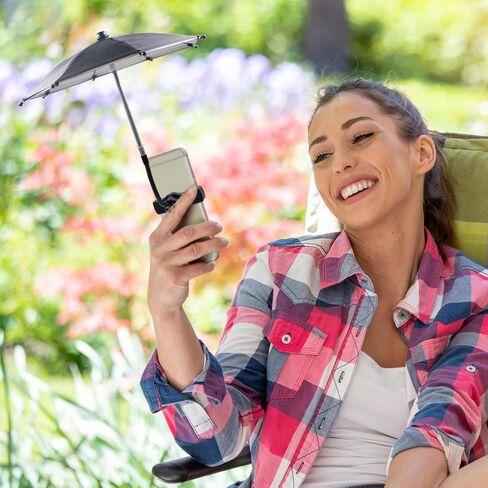 Strong Clip Phone Umbrella for Sun, Outdoor Mini Phone Sun Shade Shield for All Smartphones, Flexible Adjustable Anti-Glare Shade Cover for Travel Beach in Saudi Arabia