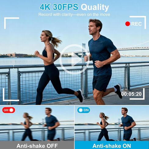 كاميرا رقمية بدقة 4K للتصوير الفوتوغرافي، وكاميرا تسجيل فيديو بتركيز تلقائي بدقة 56 ميجابكسل مع شاشة قلاب مقاس 3 بوصات بزاوية 180 درجة، وتكبير/تصغير 16X، وكاميرا مدمجة للتصوير والتصوير للمبتدئين والمراهقين in Kuwait