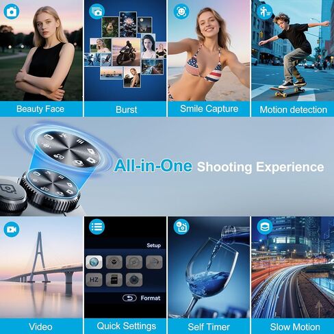 كاميرا رقمية بدقة 4K للتصوير الفوتوغرافي، وكاميرا تسجيل فيديو بتركيز تلقائي بدقة 56 ميجابكسل مع شاشة قلاب مقاس 3 بوصات بزاوية 180 درجة، وتكبير/تصغير 16X، وكاميرا مدمجة للتصوير والتصوير للمبتدئين والمراهقين in Kuwait