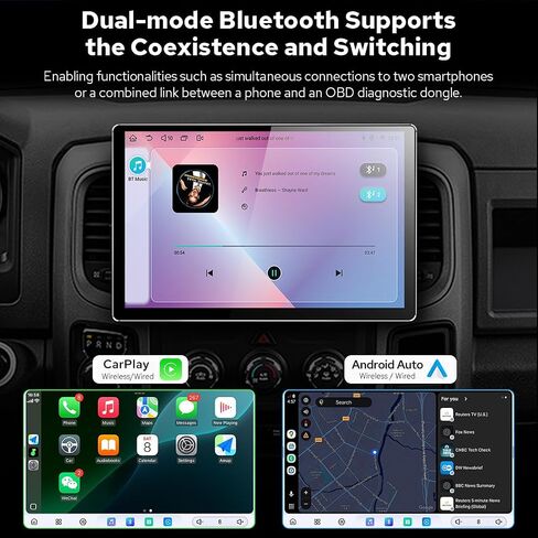 JOYING 12.95" Single Din Car Radio, HD QLED Touch Screen, Android 13 Car Stereo 12GB+256GB Car Audio Receivers, with CarPaly & Android Auto, GPS Navigation, Bluetooth, AM/FM, DSP, SWC(JY-UTS14N12) in Saudi Arabia