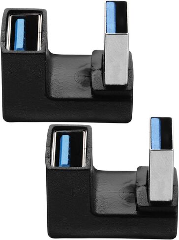 ibasenice 2pcs USB Right Angle Adapter Female to Male 10gbps Black U Shaped in Saudi Arabia