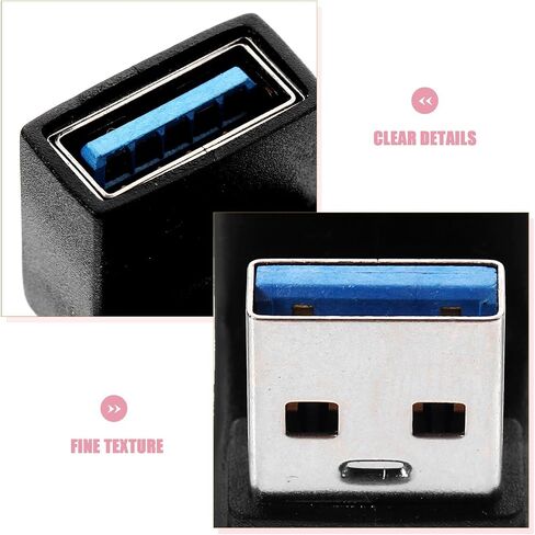 Holibanna 2pcs USB 3.0 90 Degree Angled Male to Female Adapter for Laptop in Saudi Arabia