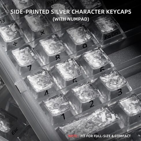 OHY XVX Forged Carbon-Look Clear Keycaps - 119 Keys Frosted PC Keycaps with Side-Printed Silver Characters, Anti-Yellowing Non-Slip for Mechanical Keyboard-Base Kit in Saudi Arabia