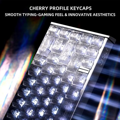 OHY XVX Forged Carbon-Look Clear Keycaps - 119 Keys Frosted PC Keycaps with Side-Printed Silver Characters, Anti-Yellowing Non-Slip for Mechanical Keyboard-Base Kit in Saudi Arabia
