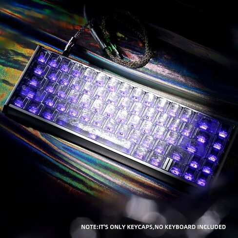 OHY XVX Forged Carbon-Look Clear Keycaps - 119 Keys Frosted PC Keycaps with Side-Printed Silver Characters, Anti-Yellowing Non-Slip for Mechanical Keyboard-Base Kit in Saudi Arabia