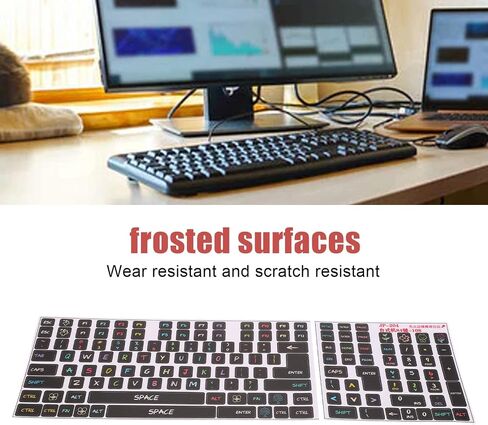 2 Pcs Keyboard Stickers, PVC Decorative General Desktop Computer Keycaps Stickers for 84 to 108 Keys Keyboard in Saudi Arabia