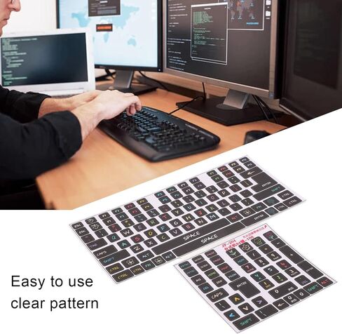 2 Pcs Keyboard Stickers, PVC Decorative General Desktop Computer Keycaps Stickers for 84 to 108 Keys Keyboard in Saudi Arabia