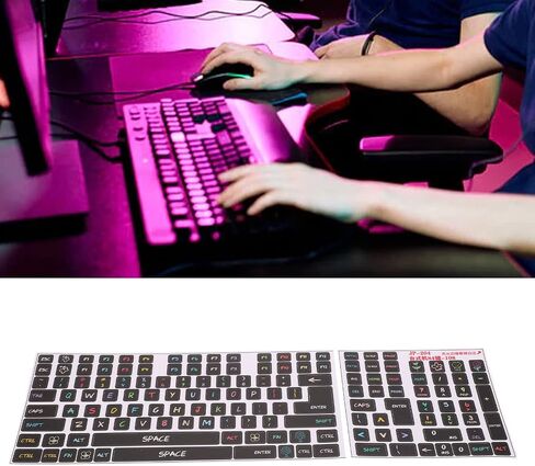 2 Pcs Keyboard Stickers, PVC Decorative General Desktop Computer Keycaps Stickers for 84 to 108 Keys Keyboard in Saudi Arabia