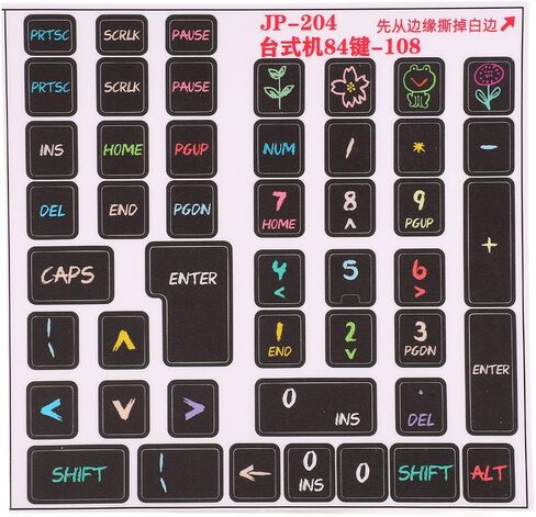 2 Pcs Keyboard Stickers, PVC Decorative General Desktop Computer Keycaps Stickers for 84 to 108 Keys Keyboard in Saudi Arabia