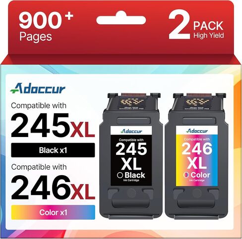 245XL Ink Cartridge Compatible for Canon 245XL 246XL Combo Pack, High Yield for Cannon 245 & 246 Printer Ink Cartridges Work with Pixma MX490 MG2522 TS202 TR4520 TS3322 TS3320 MG2525 TS302 MG2520 in Saudi Arabia