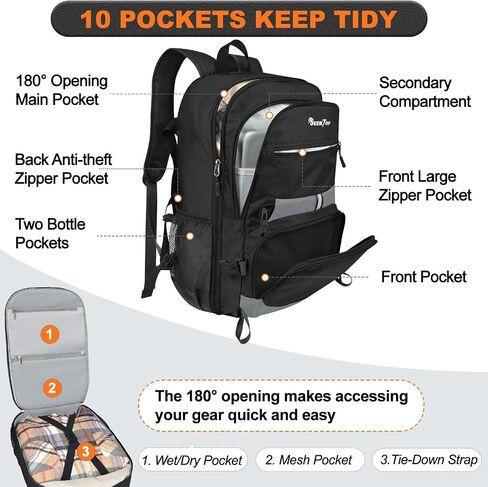Seektop 40L Foldable Backpack for Men Women,Multiple Pockets Travel Daypack in Saudi Arabia