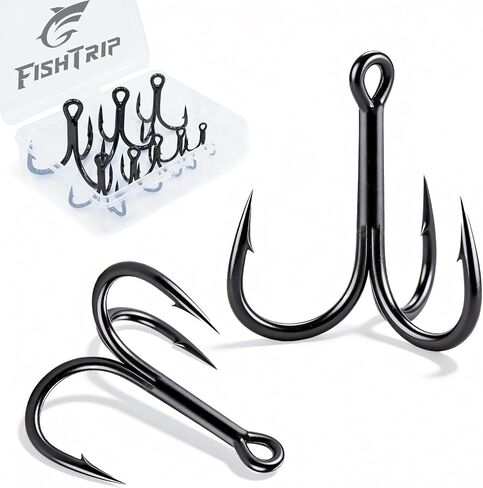 FishTrip 10Pcs 4X Treble Hooks, Replacement Hook for Fishing Lures in Saudi Arabia