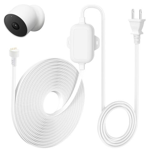 delilyn 30ft/9m Power Adapter for Google Nest Cam Outdoor or Indoor, Battery(2nd Gen), Weatherproof Power Cable for Nest Cam Continuously with One-Piece Molding Adapter in Saudi Arabia