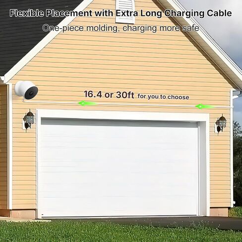 delilyn 30ft/9m Power Adapter for Google Nest Cam Outdoor or Indoor, Battery(2nd Gen), Weatherproof Power Cable for Nest Cam Continuously with One-Piece Molding Adapter in Saudi Arabia