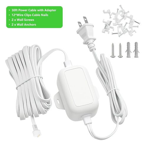 delilyn 30ft/9m Power Adapter for Google Nest Cam Outdoor or Indoor, Battery(2nd Gen), Weatherproof Power Cable for Nest Cam Continuously with One-Piece Molding Adapter in Saudi Arabia