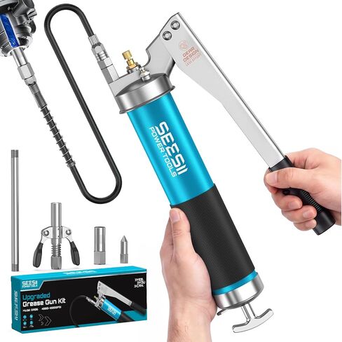 Seesii Heavy Duty Grease Gun 10000 PSI with Gear-Assisted Lever, 45cm Hose in Saudi Arabia