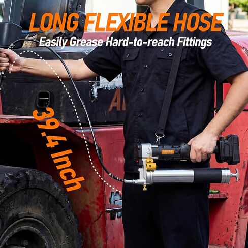 Electric Grease Gun Compatible with DeWalt 20V Battery (No Battery) 14oz Capacity Cordless Powered Grease Gun with 39." Flex Hose for Automotive, Truck, Farm Equipment Maintenance in Saudi Arabia