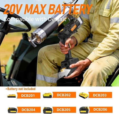 Electric Grease Gun Compatible with DeWalt 20V Battery (No Battery) 14oz Capacity Cordless Powered Grease Gun with 39." Flex Hose for Automotive, Truck, Farm Equipment Maintenance in Saudi Arabia