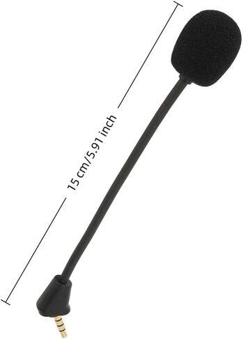 3.5mm Gold Plated Curved Plug Mic Replacement 5.91in Detachable Game Microphone for Hyper X Cloud II for Cloud Core for Cloud Pro Silver for Cloudx in Saudi Arabia
