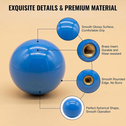 2Pcs 35mm Joystick Ball Top ABS Metal Threaded Knob Replacement Arcade Game Controller Sticks Handle Rocker Round Head(Red+Blue) in Saudi Arabia