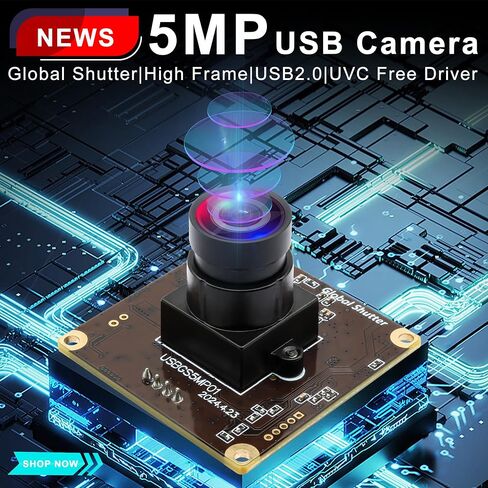 5MP Global Shutter USB Camera Module, 60fps High Speed Webcam for PC in Kuwait
