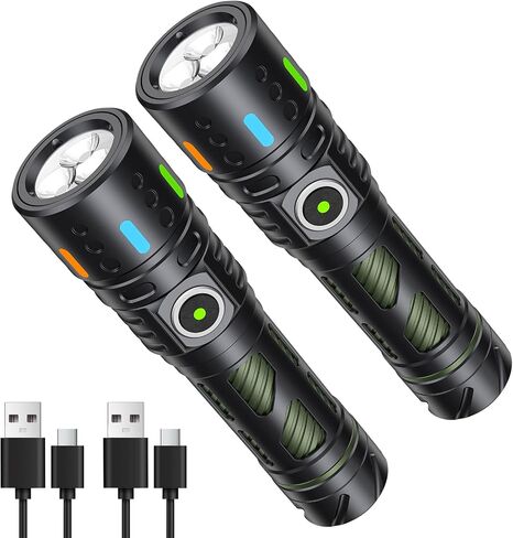 Hoxida Rechargeable Small Flashlight with Built-in Fidget Spinner Black in Kuwait