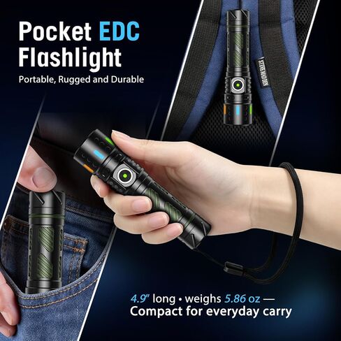Hoxida Rechargeable Small Flashlight with Built-in Fidget Spinner Black in Kuwait
