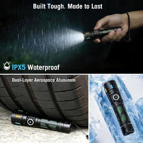 Hoxida Rechargeable Small Flashlight with Built-in Fidget Spinner Black in Kuwait